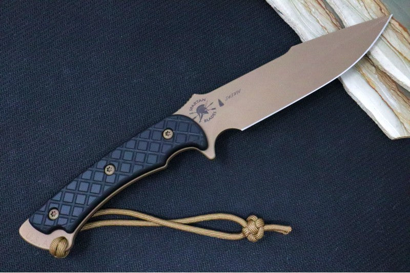 Spartan Blades Horkos Fixed Blade - FDE Blade / Black Micarta Handle / Tan Kydex Retention Sheath SB4DEBKKYTN