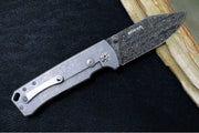 Boker Tiger Damascus - Chad Nichols Intrepid Damascus Blade / Burlap Micarta Handle Scales 111103DAM - Northwest Knives