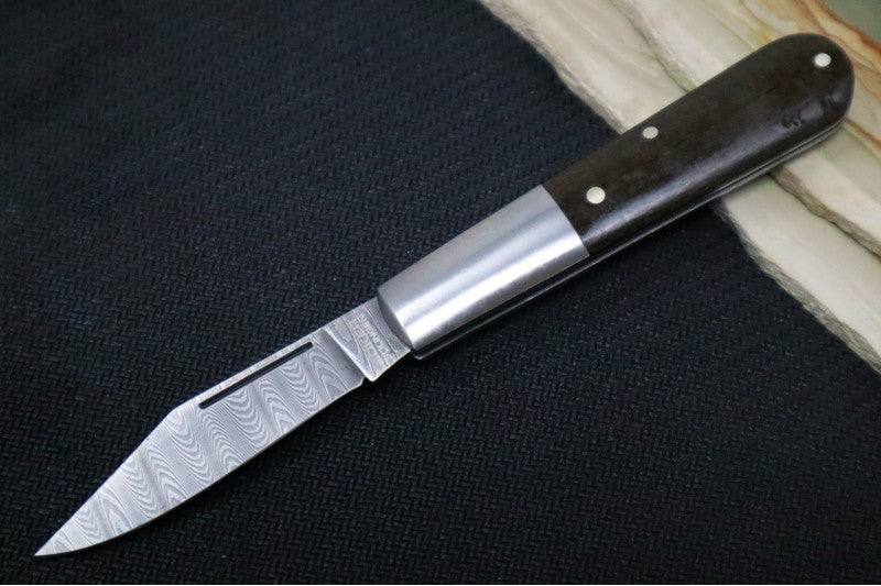 Boker Barlow M4 Sherman Damascus - Chad Nichols Ladder Damascus / Brown Burlap Micarta Handle 110038DAM - Northwest Knives