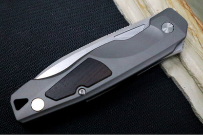 Boker Plus Aluma - Drop Point Blade / D2 Steel / Noble Wood & Aluminum Handle 01BO463