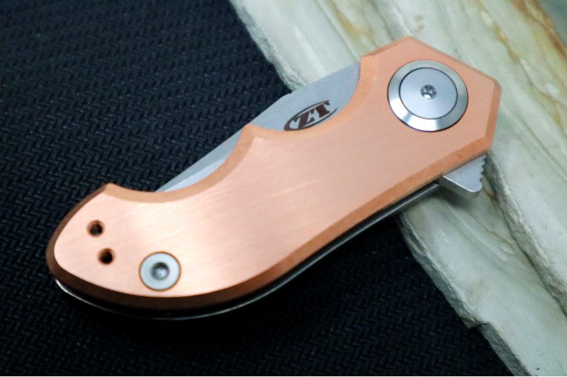 Zero Tolerance 0022CU Limited Edition Small Galyean Flipper - Copper Handle / CPM-20CV / Clip Point Blade