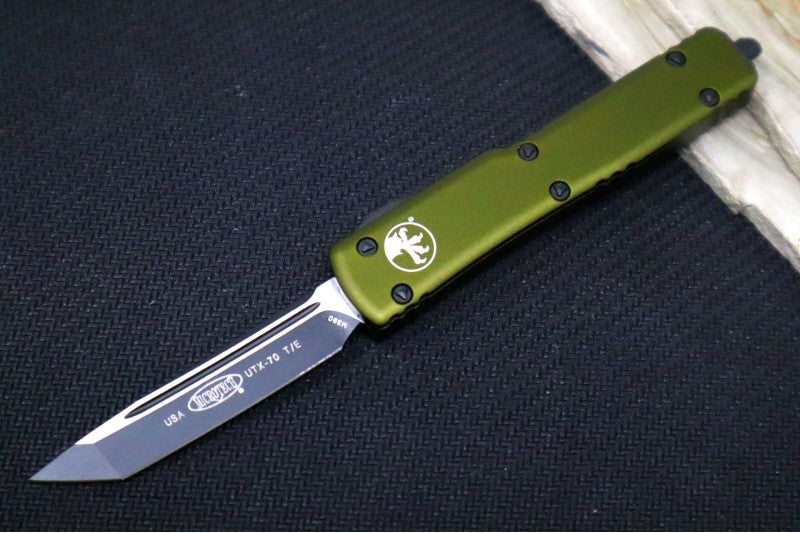 Microtech UTX-70 OTF - OD Green Handle / Stonewash T/E Blade - 149-10OD