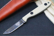Esee Knives CR2.5 - Canvas Micarta Handle / 1095 Steel / Black Oxide Stonewash Finish / Leather Sheath ESEE-CR2.5-BO - Northwest Knives