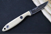 Esee Knives CR2.5 - Canvas Micarta Handle / 1095 Steel / Black Oxide Stonewash Finish / Leather Sheath ESEE-CR2.5-BO - Northwest Knives