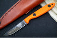 Esee Knives CR2.5 - Orange G10 Handle / 1095 Steel / Black Oxide Stonewash Finish / Leather Sheath ESEE-CR2.5-OR