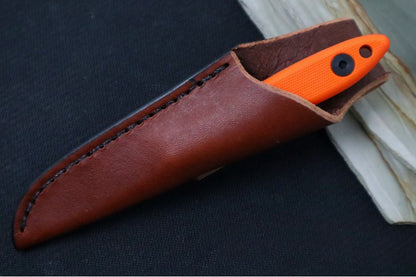 Esee Knives CR2.5 - Orange G10 Handle / 1095 Steel / Black Oxide Stonewash Finish / Leather Sheath ESEE-CR2.5-OR