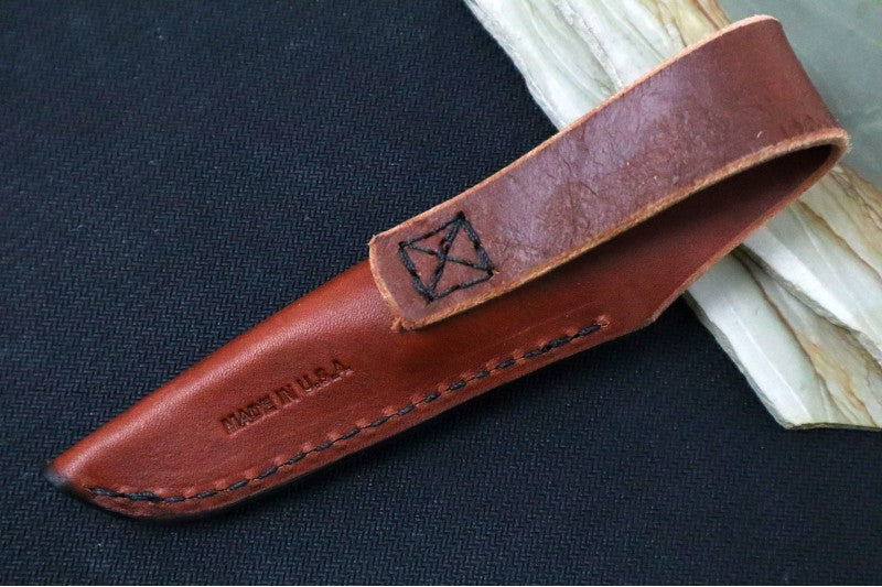 Esee Knives CR2.5 - Orange G10 Handle / 1095 Steel / Black Oxide Stonewash Finish / Leather Sheath ESEE-CR2.5-OR