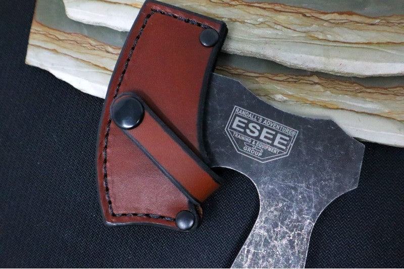 Axe Head Blade in a Black Stonewash Finish | Brown Sculpted Micarta Handle | Northwest Knives