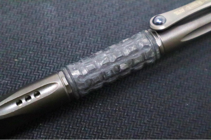 Microtech Kyroh Pen - Shot Peened Titanium w/ Tritium Insert 403-TI-SPTRI