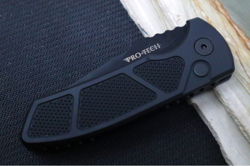 Pro Tech SBR Auto - Black Textured (Knurled) Aluminum Handle / Black Blade LG407 - Northwest Knives