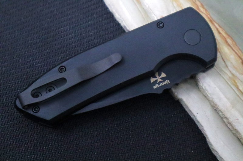 Pro Tech SBR Auto - Black Textured (Knurled) Aluminum Handle / Black Blade LG407 - Northwest Knives