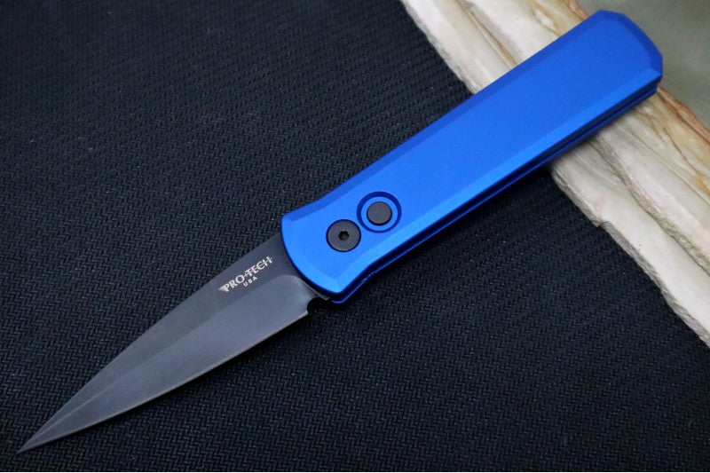 Pro Tech Godson Auto - Blue Handle - Black Blade 721-BLUE