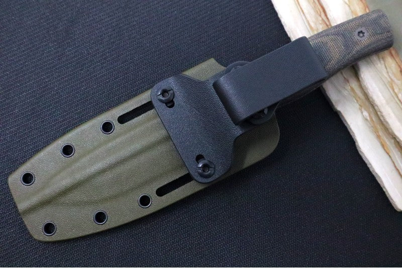 SURVIVE! GSO Bushcraft 4.5 - Camo Canvas Micarta Handle / Tungsten Coa –  Northwest Knives