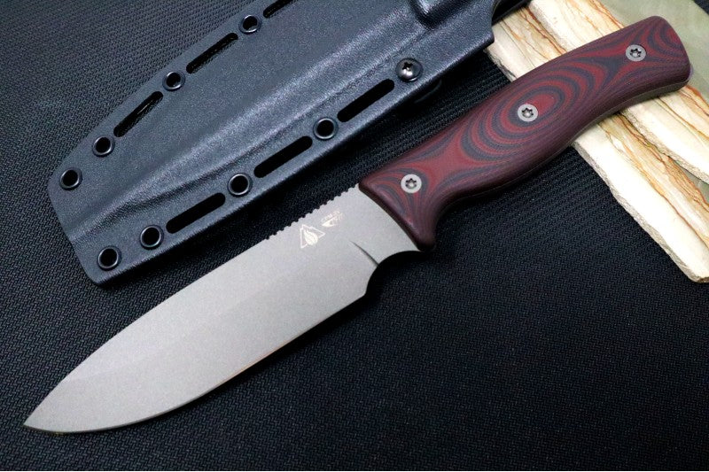 SURVIVE! GSO Bushcraft 5.1 - Black & Red G-10 Handle / 3V Blade / Tung –  Northwest Knives