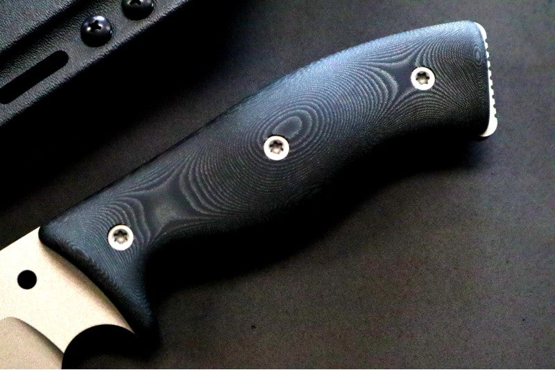 SURVIVE! GSO Bushcraft 12 - Black Linen Micarta Handle / 3V Blade / Ti –  Northwest Knives