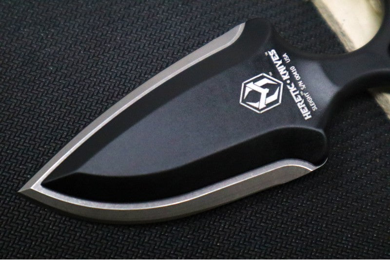 Heretic Knives Sleight Fixed Blade - Dagger Blade / CPM-20CV Steel / Stonewash Finish H050-2A