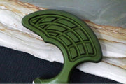 Heretic Knives Sleight Fixed Blade - Dagger Blade / CPM-20CV Steel / Battleworn Finish / Green Aluminum Handle H050-5A-GRN - Northwest Knives