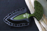 Heretic Knives Sleight Fixed Blade - Dagger Blade / CPM-20CV Steel / Battleworn Finish / Green Aluminum Handle H050-5A-GRN - Northwest Knives