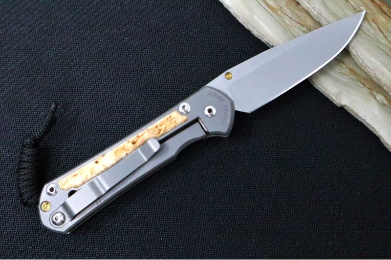 Chris Reeve Knives Small Sebenza 31 - Drop Point / Box Elder Inlay (A4) S31-1108