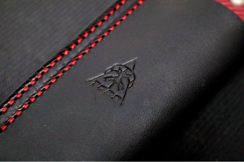 Tops Camp Creek Fire Edition - CPM-S35VN Steel / Red G10 Handle / Black Leather Sheath CPCKFE-01 - Northwest Knives