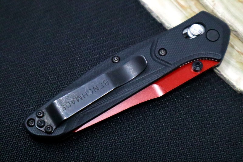 Black G-10 Handles With Stainless Liners | Red Cerakoted Blade | Benchmade 940 Backspacer | Northwest Knives