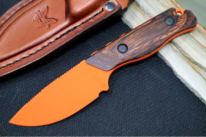 Benchmade 15017 Hidden Canyon Hunter Custom - CPM-S30V Blade / Drop Point Blade in Hunter Orange / Stabilized Wood Handle