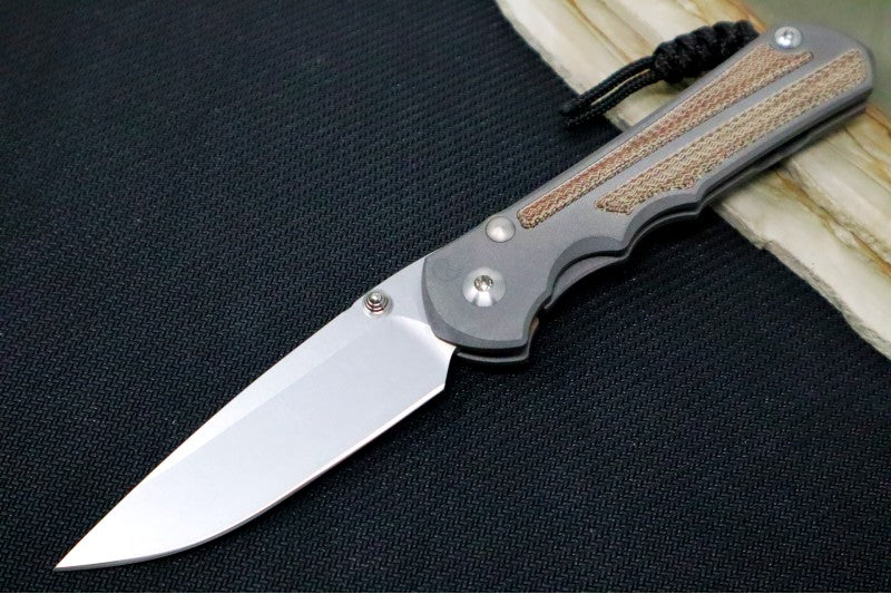 Chris Reeve Knives Large Inkosi - Drop Point Blade / CPM-Magnacut Steel / Titanium Handle with Natural Micarta Inlay LIN-1014