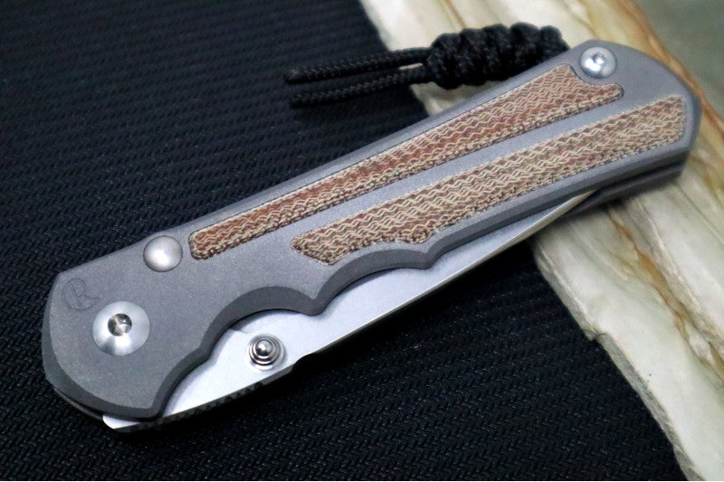 Chris Reeve Knives Large Inkosi - Drop Point Blade / CPM-Magnacut Steel / Titanium Handle with Natural Micarta Inlay LIN-1014