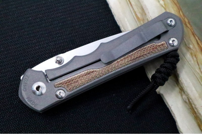 Chris Reeve Knives Large Inkosi - Drop Point Blade / CPM-Magnacut Steel / Titanium Handle with Natural Micarta Inlay LIN-1014