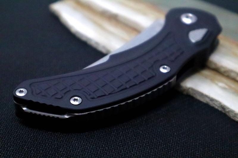 Microtech Brachial Auto - Stonewash Blade / Black Anodized Aluminum Handle 268A-10