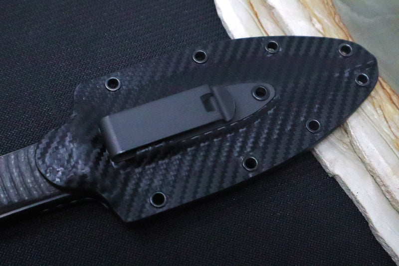 Microtech SBD Signature Series - Black DLC Blade / Dagger Style / Black Carbon Fiber Handle 201-1DLCCFS