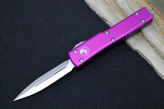 Microtech UTX-70 OTF - Violet Handle / Stonewash Finish / Dagger Blade 147-10VI