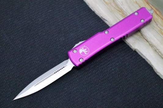 Microtech UTX-70 OTF - Violet Handle / Satin Finish / Dagger Blade 147-4VI