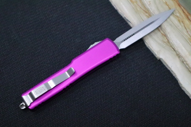Microtech UTX-70 OTF - Violet Handle / Stonewash Finish / Dagger Blade 147-10VI