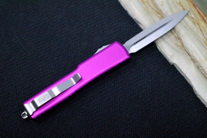 Microtech UTX-70 OTF - Violet Handle / Satin Finish / Dagger Blade 147-4VI