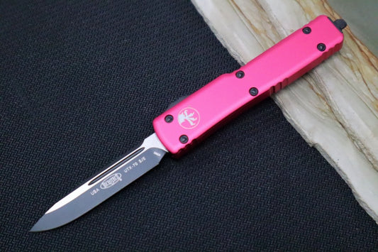 Microtech UTX-70 OTF - Pink Handle / Single Edge / Black Blade 148-1PK