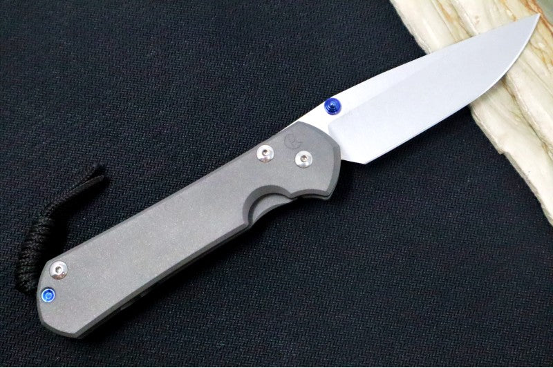 Chris Reeve Knives Large Sebenza 31 Left Handed - Drop Point Blade / CPM-Magnacut Steel / Plain Titanium Handle L31-1001