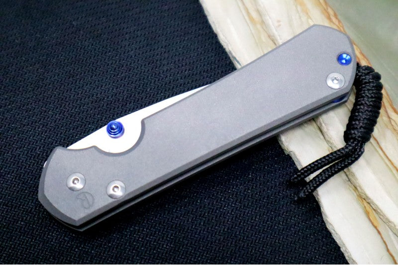 Chris Reeve Knives Large Sebenza 31 Left Handed - Drop Point Blade / CPM-Magnacut Steel / Plain Titanium Handle L31-1001
