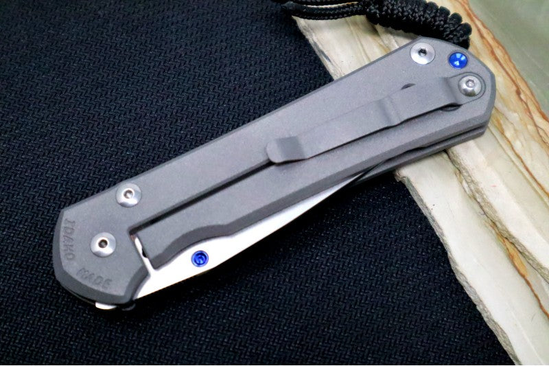 Chris Reeve Knives Large Sebenza 31 Left Handed - Drop Point Blade / CPM-Magnacut Steel / Plain Titanium Handle L31-1001
