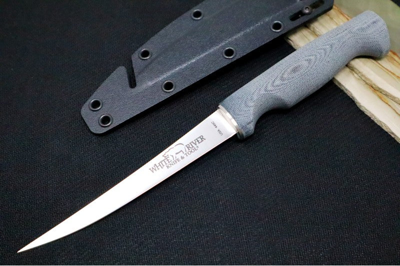 White River 6" Fillet - Black Micarta Handle