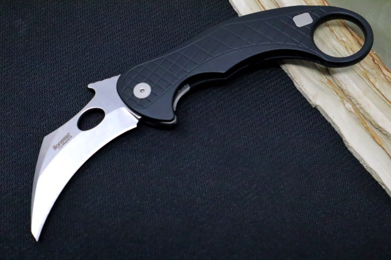 Lionsteel L.E. One - Karambit Blade / CPM-Magnacut Steel / Stonewashed Finish / Black Anodized Aluminum Handle LE1-A-BS - Northwest Knives