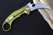 Lionsteel L.E. One - Karambit Blade / CPM-Magnacut Steel / Stonewashed Finish / OD Green Anodized Aluminum Handle LE1-A-GS - Northwest Knives