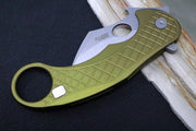 Lionsteel L.E. One - Karambit Blade / CPM-Magnacut Steel / Stonewashed Finish / OD Green Anodized Aluminum Handle LE1-A-GS - Northwest Knives