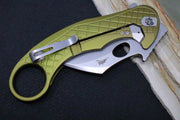 Lionsteel L.E. One - Karambit Blade / CPM-Magnacut Steel / Stonewashed Finish / OD Green Anodized Aluminum Handle LE1-A-GS - Northwest Knives
