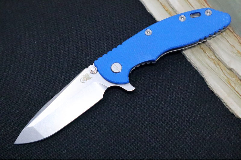 Rick Hinderer Knives XM-18 - 3.5" Spanto Blade / Stonewash Finish / Blue G-10 Handle