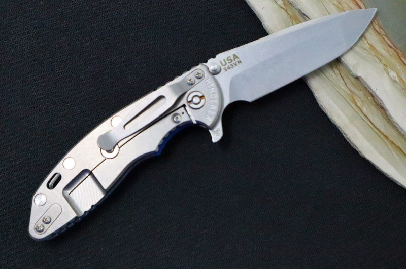Rick Hinderer Knives XM-18 - 3.5" Spanto Blade / Stonewash Finish / Blue G-10 Handle