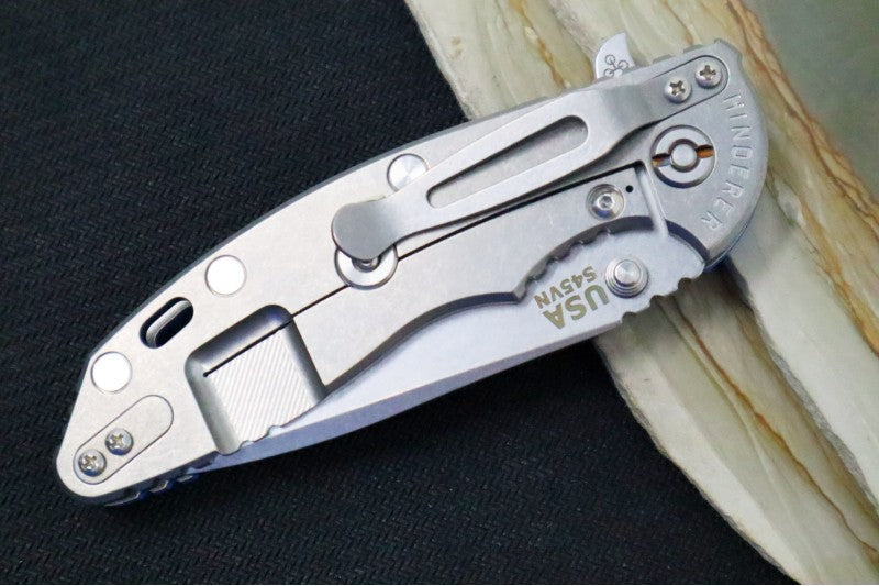 Rick Hinderer Knives XM-18 - 3.5" Spanto Blade / Stonewash Finish / Blue G-10 Handle