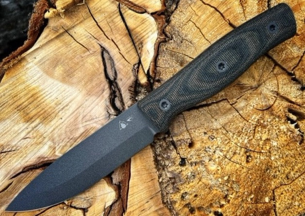 SURVIVE! GSO Bushcraft 4.5 - Camo Canvas Micarta Handle / Tungsten