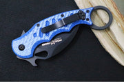 Fox Knives Karambit - Blue Twill Carbon Fiber Handle / Black N690Co Blade / Emerson Wave - FOX479BLT - Northwest Knives