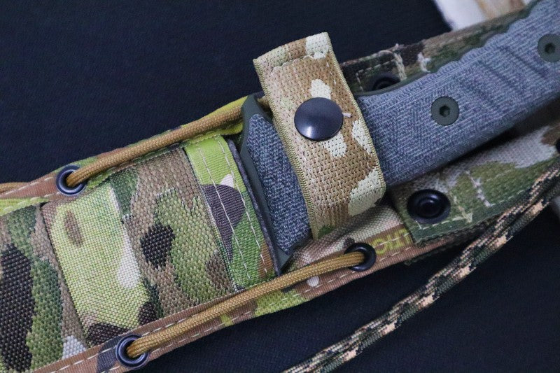 Chris Reeve Knives Pacific 7" NWK Exclusive Fixed Blade - OD Green Plain Edge Blade / CPM-Magnacut / Black Micarta Handle / Camo Lanyard PAC-1009